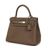 Pre-owned Hermes Kelly Retourne 28 Etoupe Togo Palladium Hardware - Thumbnail View 5