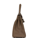 Pre-owned Hermes Kelly Retourne 28 Etoupe Togo Palladium Hardware - Thumbnail View 3
