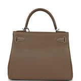 Pre-owned Hermes Kelly Retourne 28 Etoupe Togo Palladium Hardware - Thumbnail View 4