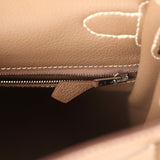 Pre-owned Hermes Kelly Retourne 28 Etoupe Togo Palladium Hardware - Thumbnail View 9