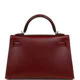 Hermes Kelly Sellier 20 Clouté Rouge H Box Palladium Hardware - Thumbnail View 4