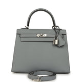 Hermes Kelly Sellier 25 Gris Pantin Epsom Palladium Hardware - Thumbnail View 1