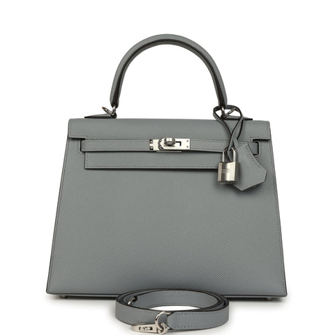 Hermes Kelly Sellier 25 Gris Pantin Epsom Palladium Hardware