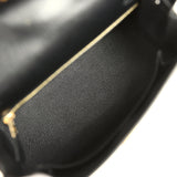 Hermes Kelly Sellier 25 Black Chevre Chamkila Gold Hardware - Thumbnail View 8