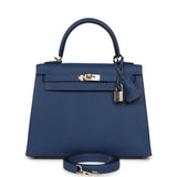 Hermes Kelly Sellier 25 Bleu Tie Epsom Electrum Hardware - Thumbnail View 1