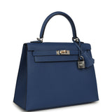 Hermes Kelly Sellier 25 Bleu Tie Epsom Electrum Hardware - Thumbnail View 2