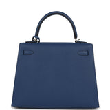 Hermes Kelly Sellier 25 Bleu Tie Epsom Electrum Hardware - Thumbnail View 4