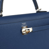 Hermes Kelly Sellier 25 Bleu Tie Epsom Electrum Hardware - Thumbnail View 7