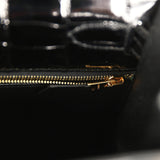 Pre-owned Hermes Kelly Sellier 28 Black Shiny Niloticus Crocodile Gold Hardware - Thumbnail View 9