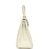 Pre-owned Hermes Kelly Retourne 28 White Evercolor Gold Hardware - Thumbnail View 3