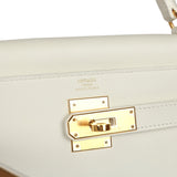 Pre-owned Hermes Kelly Retourne 28 White Evercolor Gold Hardware - Thumbnail View 7