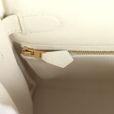 Pre-owned Hermes Kelly Retourne 28 White Evercolor Gold Hardware - Thumbnail View 9
