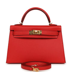 Hermes Kelly Sellier 20 Rouge de Coeur Madame Gold Hardware