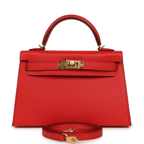 Hermes Kelly Sellier 20 Rouge de Coeur Madame Gold Hardware