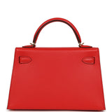 Hermes Kelly Sellier 20 Rouge de Coeur Madame Gold Hardware - Thumbnail View 4