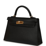 Hermes Kelly Sellier 20 Black Epsom Gold Hardware - Thumbnail View 5