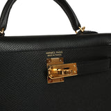 Hermes Kelly Sellier 20 Black Epsom Gold Hardware - Thumbnail View 7