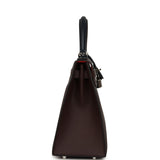 Pre-owned Hermes Kelly Sellier 28 Casaque Bleu Indigo and Rouge Sellier Epsom Palladium Hardware - Thumbnail View 3