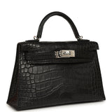 Hermes Kelly Sellier 20 Black Matte Alligator Palladium Hardware - Thumbnail View 2