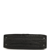 Hermes Kelly Sellier 20 Black Matte Alligator Palladium Hardware - Thumbnail View 6