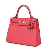 Hermes Kelly Sellier 25 Rose Lipstick Chevre Mysore Palladium Hardware - Thumbnail View 5