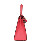 Hermes Kelly Sellier 25 Rose Lipstick Chevre Mysore Palladium Hardware - Thumbnail View 3