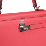 Hermes Kelly Sellier 25 Rose Lipstick Chevre Mysore Palladium Hardware - Thumbnail View 7