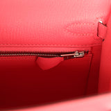 Hermes Kelly Sellier 25 Rose Lipstick Chevre Mysore Palladium Hardware - Thumbnail View 9