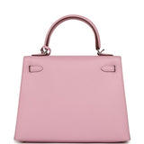 Pre-owned Hermes Kelly Sellier 25 Mauve Sylvestre Epsom Palladium Hardware - Thumbnail View 4