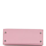 Pre-owned Hermes Kelly Sellier 25 Mauve Sylvestre Epsom Palladium Hardware - Thumbnail View 6