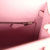 Pre-owned Hermes Kelly Sellier 25 Mauve Sylvestre Epsom Palladium Hardware - Thumbnail View 9