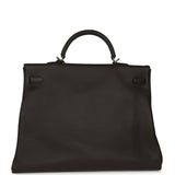 Hermes Kelly Voyage 50 Ebene Clemence Palladium Hardware - Thumbnail View 4