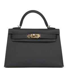 Hermes Kelly Sellier 20 Ardoise Epsom Permabrass Hardware
