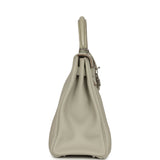 Pre-owned Hermes Kelly Retourne 32 Gris Perle Togo Palladium Hardware - Thumbnail View 3