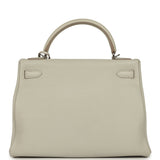 Pre-owned Hermes Kelly Retourne 32 Gris Perle Togo Palladium Hardware - Thumbnail View 4