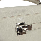 Pre-owned Hermes Kelly Retourne 32 Gris Perle Togo Palladium Hardware - Thumbnail View 7