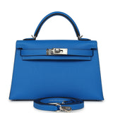 Hermes Kelly Sellier 20 Bleu Hydra Epsom Palladium Hardware - Thumbnail View 1