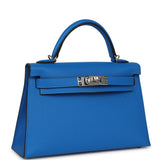 Hermes Kelly Sellier 20 Bleu Hydra Epsom Palladium Hardware - Thumbnail View 2