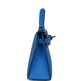 Hermes Kelly Sellier 20 Bleu Hydra Epsom Palladium Hardware - Thumbnail View 3
