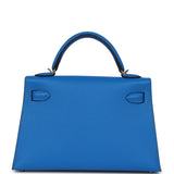 Hermes Kelly Sellier 20 Bleu Hydra Epsom Palladium Hardware - Thumbnail View 4