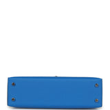 Hermes Kelly Sellier 20 Bleu Hydra Epsom Palladium Hardware - Thumbnail View 6