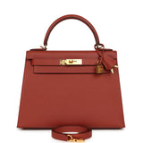 Hermes Kelly Sellier 28 Rouge Venitien Epsom Gold Hardware - Thumbnail View 1