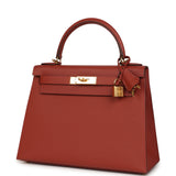 Hermes Kelly Sellier 28 Rouge Venitien Epsom Gold Hardware - Thumbnail View 5