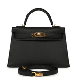 Hermes Kelly Sellier 20 Black Epsom Gold Hardware - Thumbnail View 1