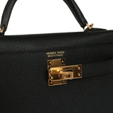 Hermes Kelly Sellier 20 Black Epsom Gold Hardware - Thumbnail View 7
