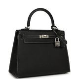 Hermes Special Order (HSS) Kelly Sellier 25 Black Verso Epsom Brushed Palladium Hardware - Thumbnail View 2
