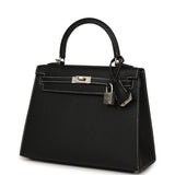 Hermes Special Order (HSS) Kelly Sellier 25 Black Verso Epsom Brushed Palladium Hardware - Thumbnail View 5
