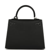 Hermes Special Order (HSS) Kelly Sellier 25 Black Verso Epsom Brushed Palladium Hardware - Thumbnail View 4