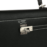 Hermes Special Order (HSS) Kelly Sellier 25 Black Verso Epsom Brushed Palladium Hardware - Thumbnail View 7