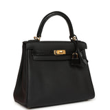 Hermes Kelly Retourne 25 Black Togo and Varanus Niloticus Lizard Touch Gold Hardware - Thumbnail View 2